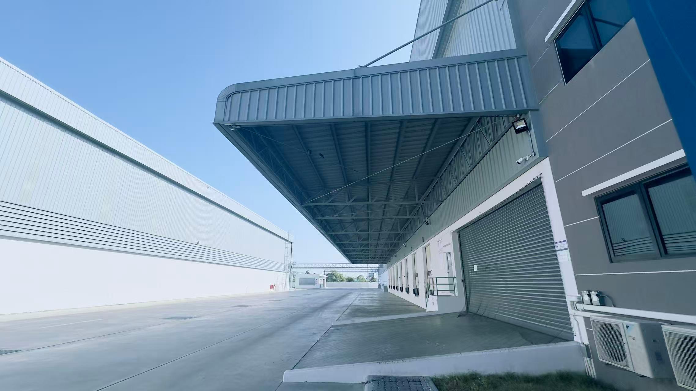 Warehouse loading area and covered dock exterior