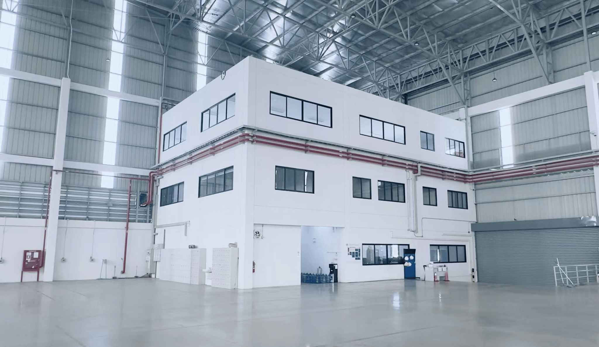 Warehouse interior operating office area